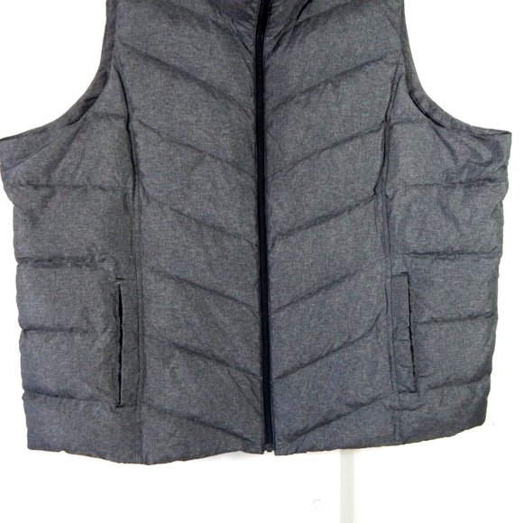 LANDS END puffer vest coat jacket outerwear down filled gray plus 20W 22W 2X - Picture 3 of 7